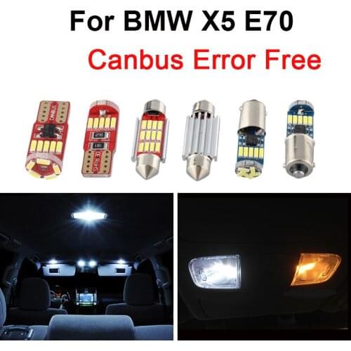 22pcs White Canbus Error Free LED Bulbs Interior Reading Dome Map Light Package Kit For 2007-2013 BMW X5 E70 Glove Box Door Lamp