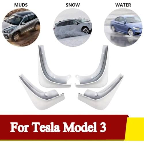 Mudguards 4PCS For Tesla Model 3 Mud Flaps Car Fender Front Rear Wheel For Mud Guard Model 3 Carbon Fiber Accessories