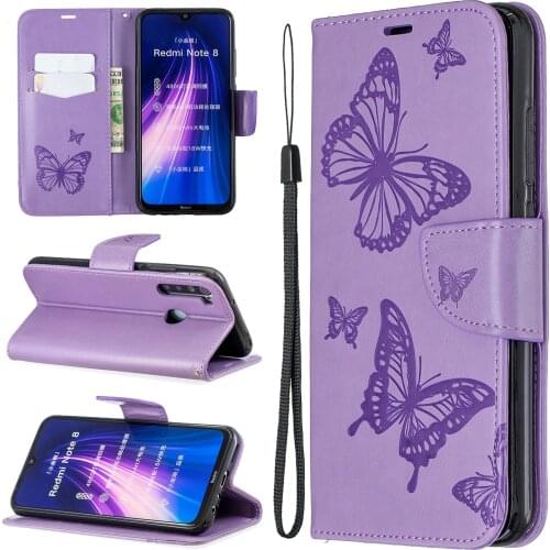 Redmi Note 8 Patterned Butterfly Flip PU Leather Wallet Phone Case Cover on sfor Xiaomi Redmi Note 8 Pro Coque