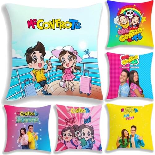 Me Contro Te Pillow Case Cuteness Cats Home Car Seat Decor 45cm Square Cushion Cover Almofadas Fundas Inner Is Not Included