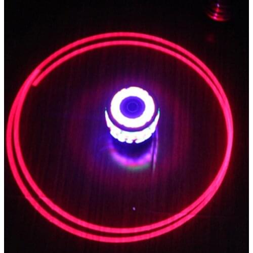Kids Wooden Seven LED Lights Laser Spinner Top Fidget Peg Toy Hand Spinner Flashing Light Up Spinning Desktop Toys For Children