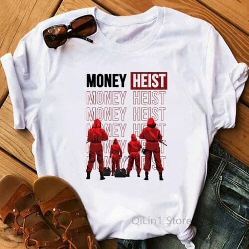 Money Heist Graphic Print T-Shirt Women La Casa De Papel Tshirt Femme Harajuku Kawaii Clothes House Of Paper T Shirt Female