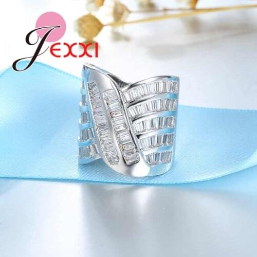 Hot Cubic Zircon Party Ring For Women Fashion 925 Sterling Silver Wedding Rings Jewelry Anillos Bague Femme Accessory