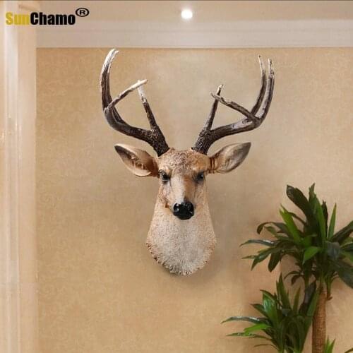 Simulation Deer Head Decoration Wall Hanging Nordic Wall Hangings Porch Wall Decorations Living Room TV Background Wall Hanging