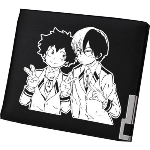 My Hero Academia Pu Leather Short Wallet Anime Money Bag Carteira Bakugou Katsuki ID Card Holder Women Change Purse Small Wallet