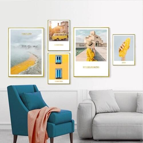Creative Overlooking Jin Huang World Photo Canvas Painting Wall Pictures For Living Room Decor Creative Home Decoration
