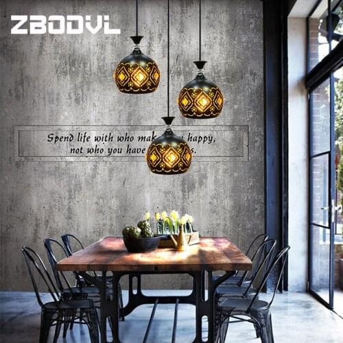 New Round Pendant Light Modern Dining E27 Led Pendant Lamp for Coffee Bar Hanging Lamps Nordic Iron Lampshade pendent light