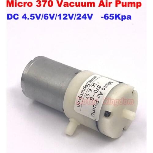 Micro 370 Motor Vacuum Air Pump DC 6V 12V 24V Negative Pressure Suction Mute Pump -65kPa Air Sampling