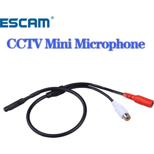 ESCAM Audio pick up CCTV Microphone Wide Range Camera Mic Audio Mini Microphone for CCTV Security DVR