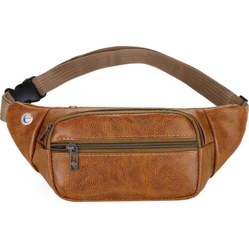 Fashion Mens Bags Summer New Pu Leather Crossbody Bags Trendy Solid Color Shoulder Bags Designer Luxury Belt Bags 2021