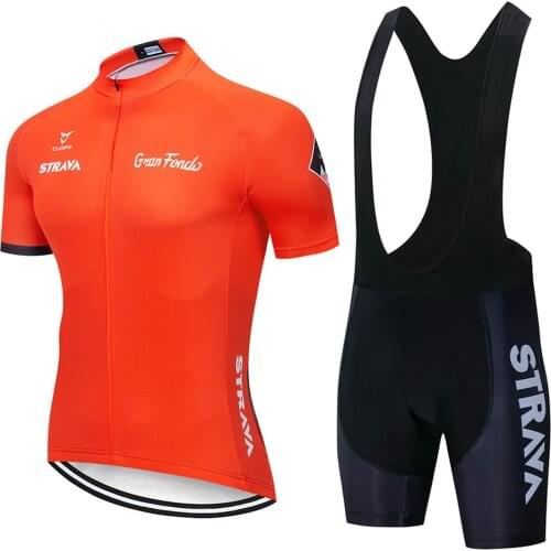 Man Cycling Maillot Summer Short Sleeve Breathable Strava Cycling Clothing Jersey 2021 Pro Team Clothes with Padded Bib Shorts