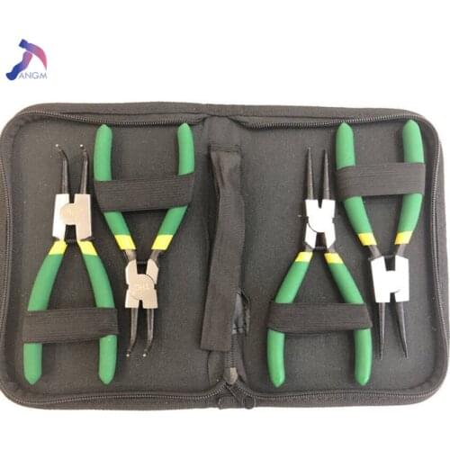4pcs 5''6''7" Long Nose Circlip Pliers Set Snap Internal External Retaining Ring Pliers Kit DIY Beading Jewellery Remover Tool