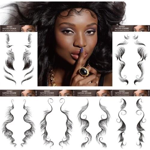 11 Styles Hairline Tattoo Stickers DIY Hairstyling Temporary Tattoo Baby Hair stickers temporary tattoos fake tattoo cheap stuff