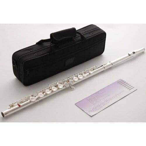 New De Xin Flute 261 Silver Plated Professional Flute Instrument Intermediate Student Flutes C Leg 16 Holes Closed Hole E Key