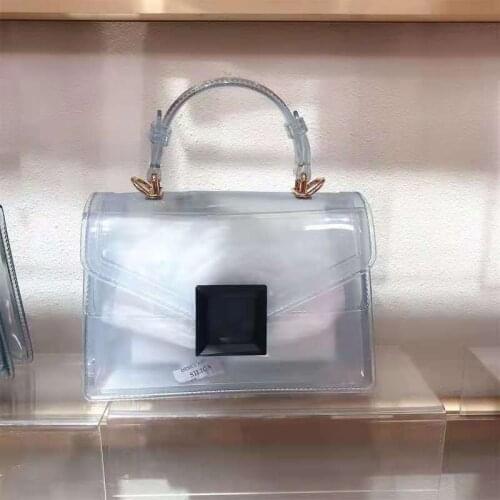 New fashion transparent women bags ladies pvc jelly handbag convenient kids shoulder bag popular cheap handbags for women