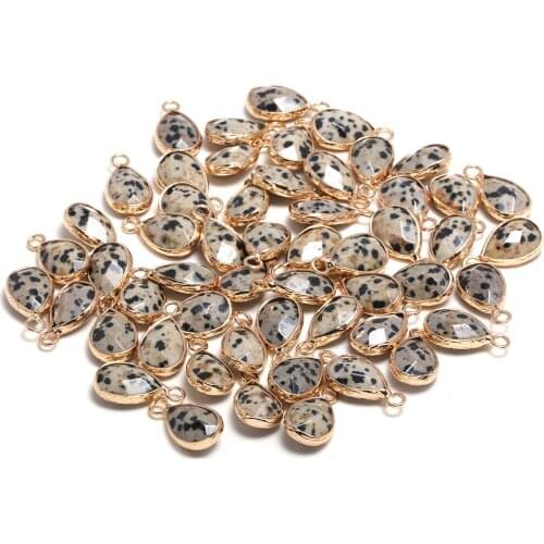 Natural Stone Faceted Damation Jaspers Pendants Water drop shape Charms for Jewelry Making Diy earring necklace accessories