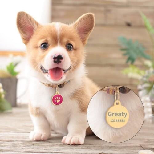 Free Engraving Dog Collar Personalized ID Tags Custom Pet Name Pendant Cute Necklace Address Birthday Tag Cat Puppy Accessories