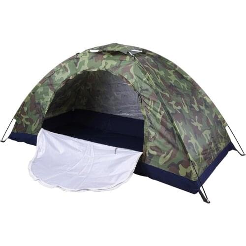 Outdoor Portable Camouflage Beach Tent Camping Tent For Personal Single Layer Polyester Fabric Tents PU1000mm Carry Bag Travel