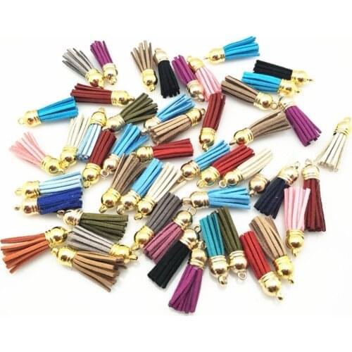 100 Pieces Small Craft Tassel Pendants Faux Suede Tassel 40mm long for Decorative Key Cushion AA8215
