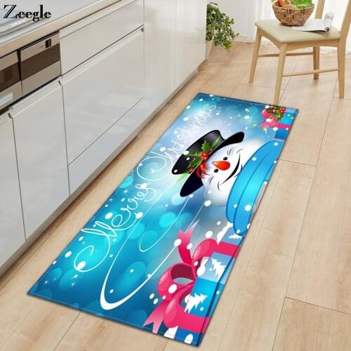 Zeegle Christmas Carpet Kitchen Rug Door Mat Anti-slip Living Room Foot Doormat Absorbent Carpet Home Decoration Creative Rug
