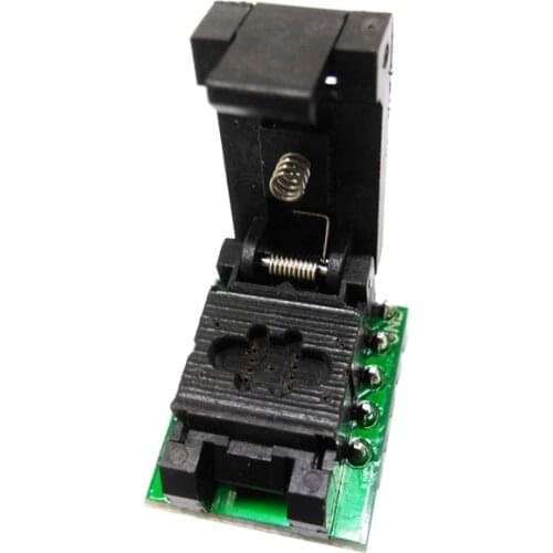 QFN8 DFN8 WSON8 Programming Socket Pogo Pin Probe Pin Pitch 0.65mm IC Body Size 3x3mm Clamshell Test Socket ZIF adapter