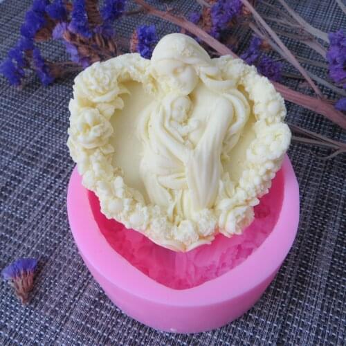 PRZY New silicone soap mold Mother and Bbay shape handmade DIY mold for soap making cake tools silicone fondant moulds