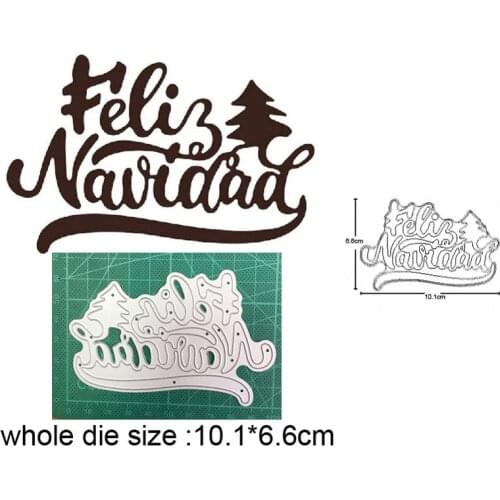 Merry Christmas Tree New 2021 Metal Cutting Dies for Scrapbooking Paper and Card Making Decorative Embossing Die Cut Craft dies