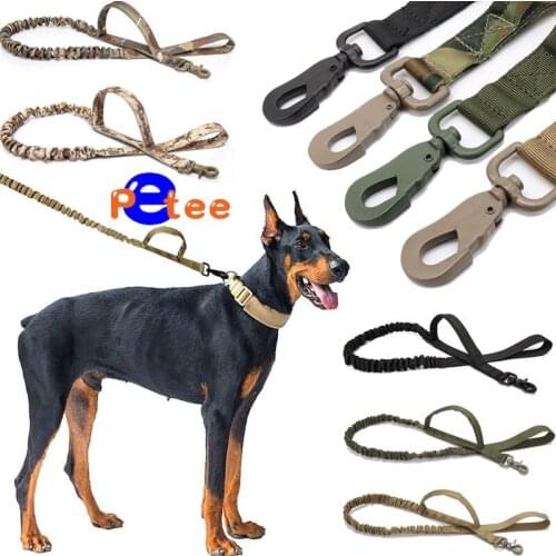 Tactical Bungee Dog Leash 2 Handle Quick Release Cat Dog Pet Leash Elastic Leads Rope Military Dog Training Leashes