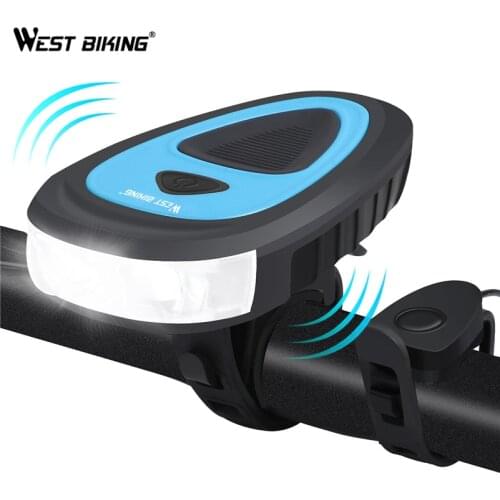 WEST BIKING Bicycle Front Light High Bright Cycling Headlight With Speaker Horn Flashlight Luz Bicicleta Waterproof Bike Light