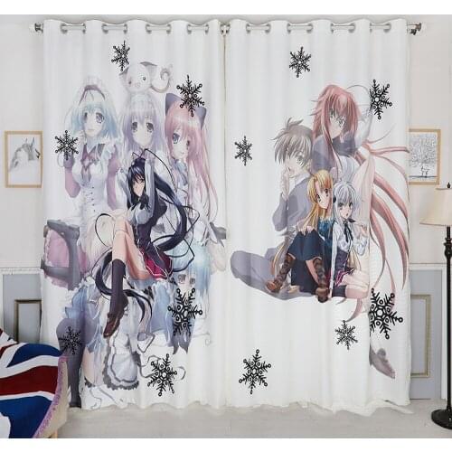 Custom Made 2x Grommet Window Drapery Curtain Nursery Kids Children Room Window Dressing Tulle Sheer 200x260cm Cartoon White