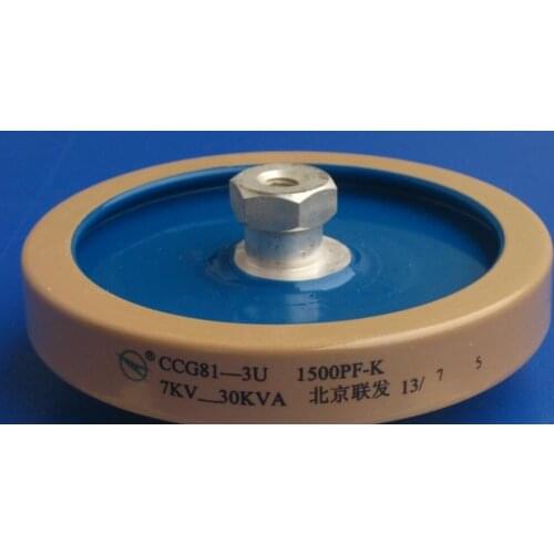 CCG81-3U 1500PF-K 7KV 30KVA high frequency machine high frequency large head M10 nut high voltage ceramic dielectric capacitor