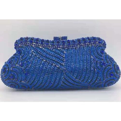 Blue Silver Black Green Light Dark Gold Color Woman Evening Bag AB Diamond Lady Dinner Party Purse Crystal Female Clutch Handbag