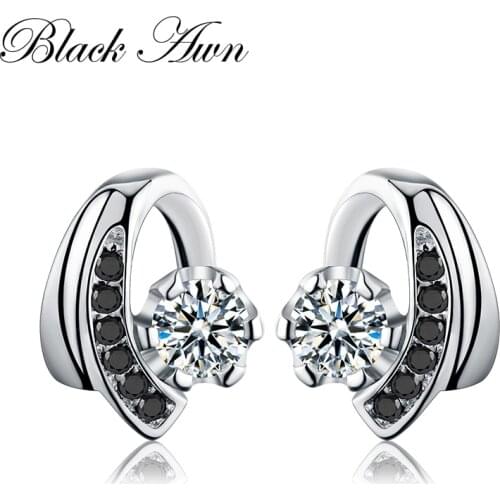 Cute 925 Sterling Silver Fine Jewelry Fish Engagement Earrings for Women Female Wedding Earring T038