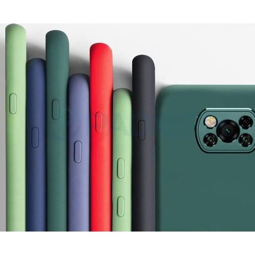 Liquid Silicone Case for Xiaomi Foco X3 NFC Case Bumper Shockproof Soft TPU Back Cover for Xiaomi Pocophone X3 X 3 Global Case