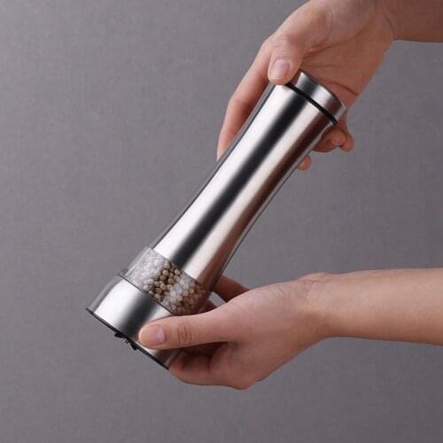 1Piece Stainless Steel Pepper Grinder Manual Salt and Pepper Shaker Seasoning Pot Spice Salt Sugar Mill Kitchen Tools