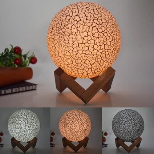 15cm 3D Moon Light LED Night Light crack colorful table lamp touch remote control home bedroom decoration lighting