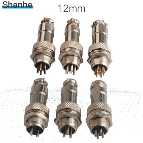 2pin/3pin/4pin/5pin/6pin/7pin male and female pin Aviation plug,circular connector Socket Plug Diameter 12mm