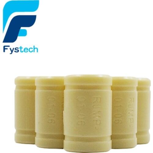 5pcs 3D Printer Solid Polymer LM6UU Bearing - 6mm shaft RJMP-01-06 R Solid Plastic Bearing 6 mm ID