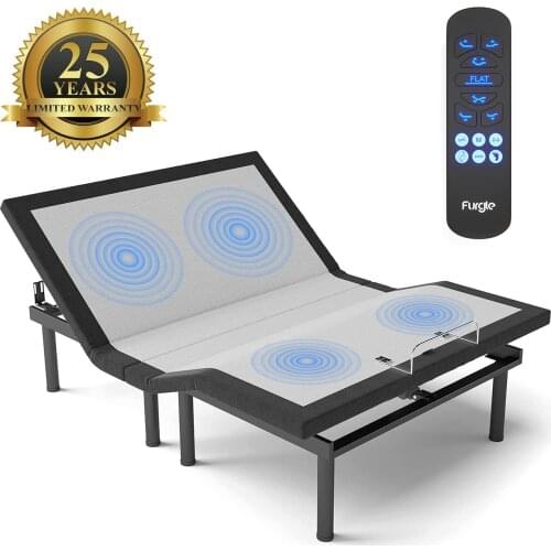 7-Zone Smart Adjustable Bed Base Ergonomic Zero Gravity Massage Bed Frame with Wireless Remote for Pregnancy / Elderly / Surgery