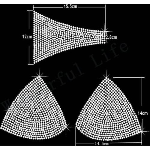 Free shipping hot lady Rhinestone Iron On Heat Transfers Bikini Design for DIY design to be shinging and blingbling
