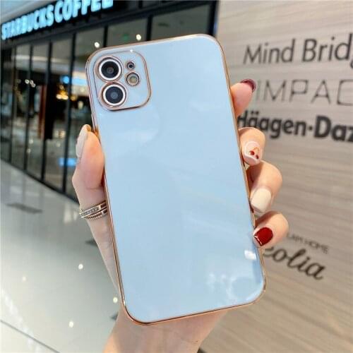 For IPhone 12 Promax Luxury 6D Electroplated Gold Camera Protection Phone Case For IPhone 11Pro 6 7 8 Plus XSmax Soft Silicone