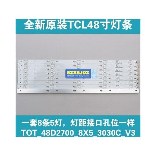 For T C L B48A558U D48A810 LED Backlight strip TOT-48D2700-8X5-3030C-V3 YHA-4C-LB4805-YHEX2 T C L D48A810