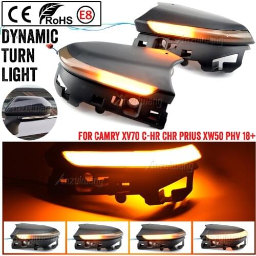 For Toyota Camry XV70 2018-2019 CHR C-HR AX10 Prius XW50 PHV LED DRL Dynamic Turn Signal Ground Light Side Rear Mirror Indicator