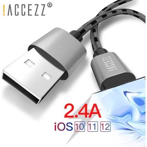 !ACCEZZ USB 8pin Data Charge Cable For iPhone 12 Pro Max Mini 5s 6s 7 8 Plus X XS MAX XR Mobile Phone Fast Charging Nylon Cord