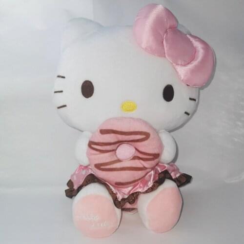 Kawaii 25cm Pink Doughnut kittl Plush Toys Stuffed Animal Soft Doll kids birthday Xmas gift Cartoon Anime Toy