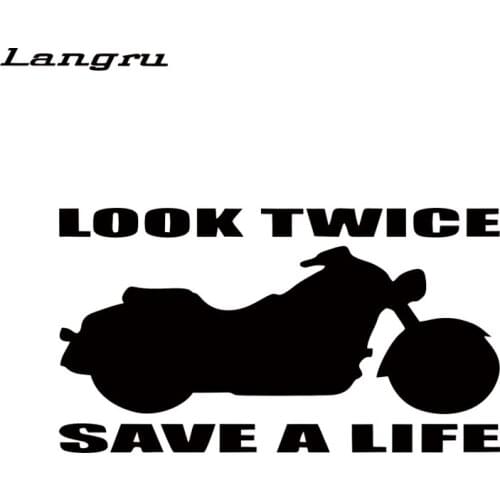 Langru Hot Sale Look Twice Save A Life Vinyl Decal Car Window Bumper Sticker Car Accessories Jdm