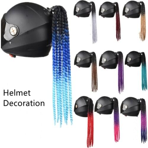 Motorcycle Helmet Dreadlocks Helmet Dreadlocks Ponytail Braid Motocross Bicycle Helmet Punk Hair Decoration Accessories