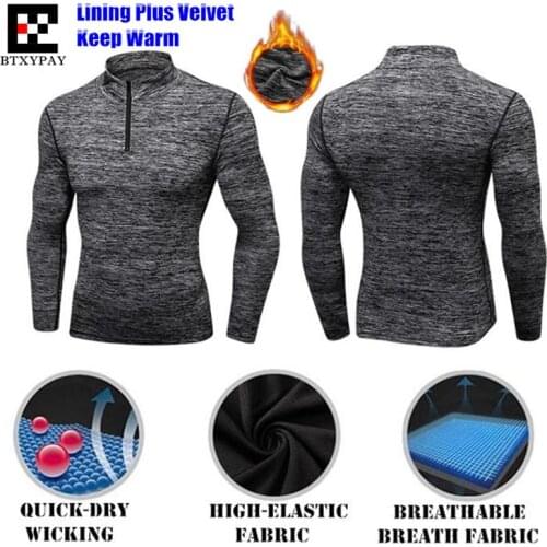120p Men Shapers Turtleneck Sweatshirts 3D Tight Elastic Quick-dry Wicking Fitness Long Sleeves Fleece O-Collar Zipper Slim Tops