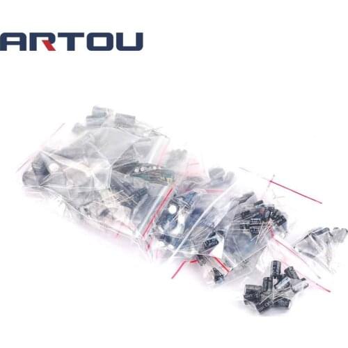 250pcs 25 value each 10pcs 1uF~2200uF Electrolytic Capacitors Assortment Kit Assorted Set