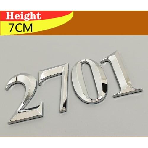 7CM Silver House Number Sticker Self Adhesive House Room Number Sign Apartment Hotel Office Address Door Plate Mailbox Numbers